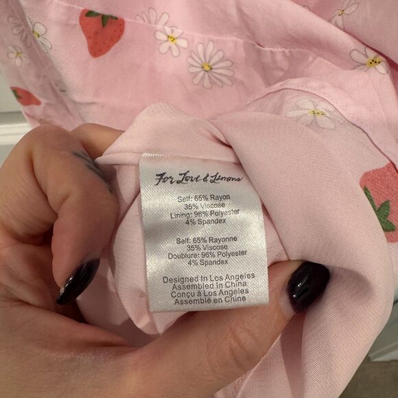 RARE For Love & Lemons Strawberry Daisy Midi Skirt Size M - Picture 6 of 6